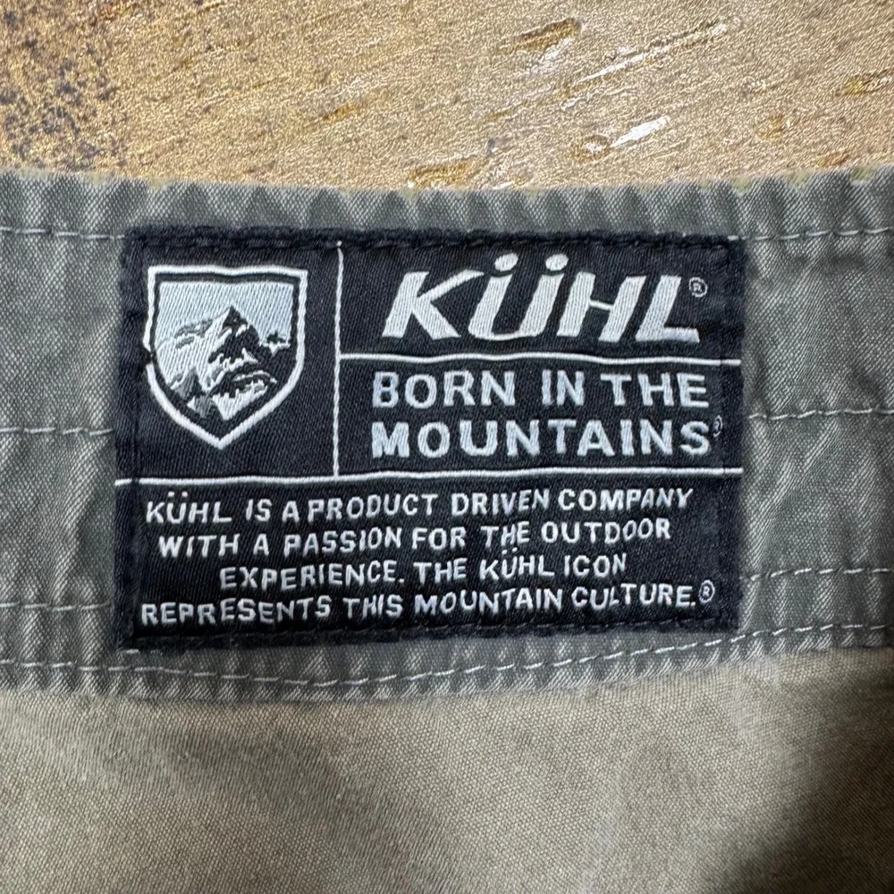 KUHL Mens 34x30 Pants Vintage‎ Patina Dye Cargo Outdoor Khaki Gray